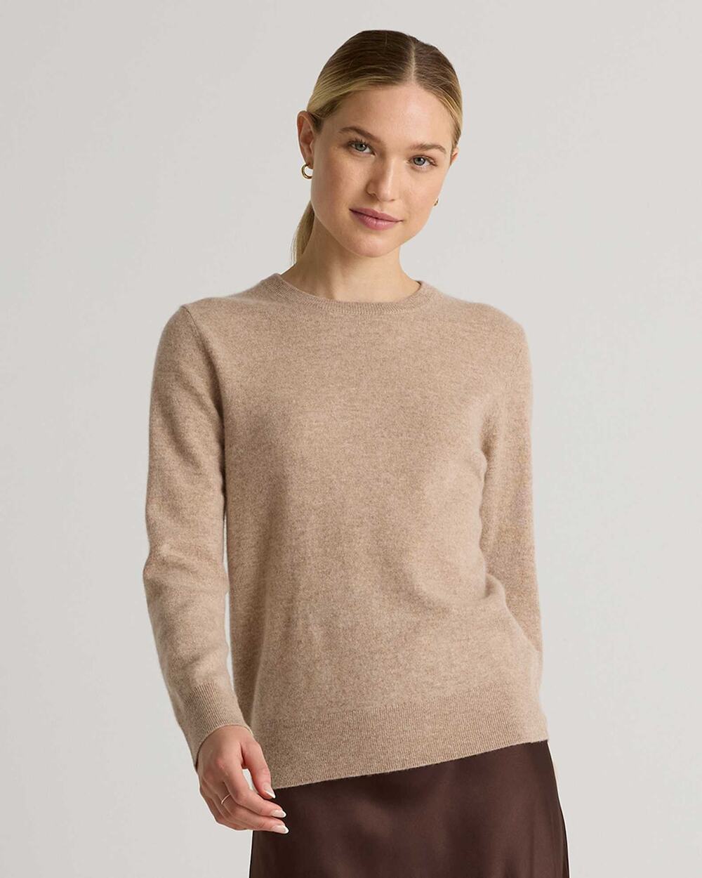 NWT Quince Mongolian Cashmere Crewneck Sweater Oatmeal M